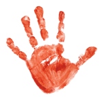Barva na dětské otisky ručiček a nožiček - červená