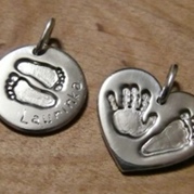 Stříbrné osobní šperky z otisu - srdíčko a kolečko