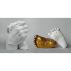 3D sádrové odlitky na zakázku - semknuté ruce a odlitky nožiček