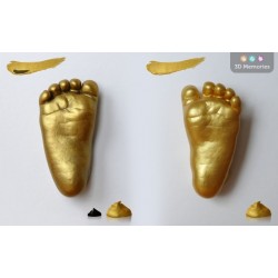 3D odlitek nožičky zlatý a 3D odlitek nožičky zlatý s černou patinou