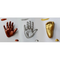 zlatý, stříbrný a měděný nakolorovaný sádrový 3D odlitek