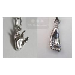Stříbrné osobní šperky z 3D odlitku ručičky a nožičky