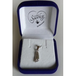 Stříbrný osobní šperk z 3D odlitku nožičky v dárkové krabičce