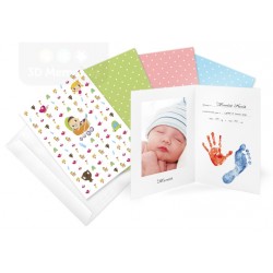 Oznámení o narození miminka - pro otisky ručiček i nožiček a fotografii miminka